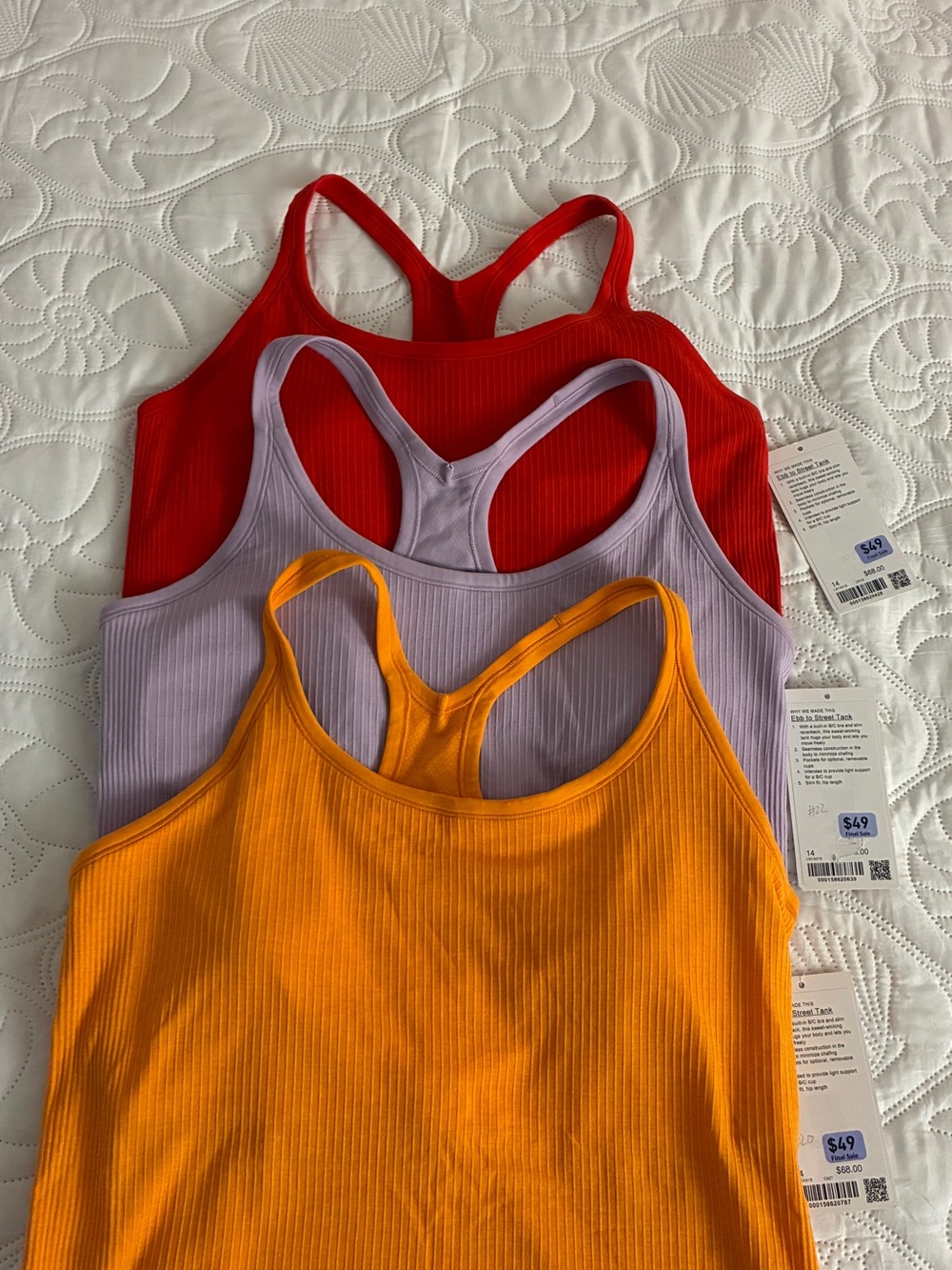 Lululemon Ebb to Street Tank Bundle Size 14 NWT Ribbed Built-In Bra (3)